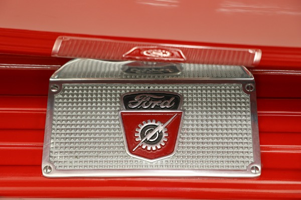 For Sale Used 1955 Ford F100 Truck Bright Red Show truck, 302 Auto  PS PB AC, Chrome wheels | American Dream Machines Des Moines IA 50309