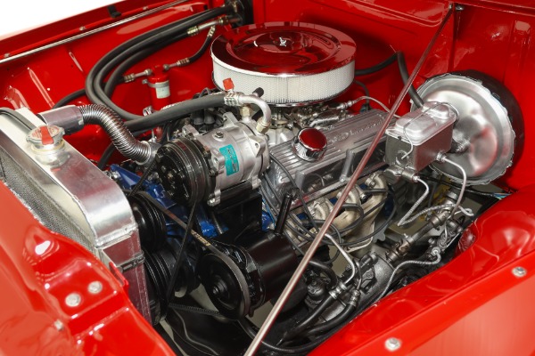 For Sale Used 1955 Ford F100 Truck Bright Red Show truck, 302 Auto  PS PB AC, Chrome wheels | American Dream Machines Des Moines IA 50309