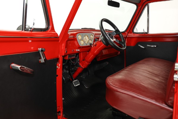 For Sale Used 1955 Ford F100 Truck Bright Red Show truck, 302 Auto  PS PB AC, Chrome wheels | American Dream Machines Des Moines IA 50309
