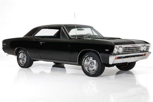 For Sale Used 1967 Chevrolet Chevelle Beautiful Black Paint, New black interior, #s Matching  283 PS PB | American Dream Machines Des Moines IA 50309