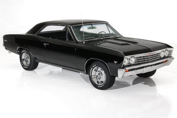 For Sale Used 1967 Chevrolet Chevelle Beautiful Black Paint, New black interior, #s Matching  283 PS PB | American Dream Machines Des Moines IA 50309