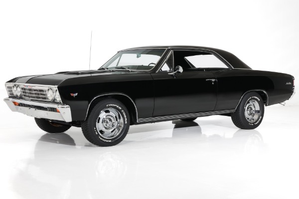 For Sale Used 1967 Chevrolet Chevelle Beautiful Black Paint, New black interior, #s Matching  283 PS PB | American Dream Machines Des Moines IA 50309