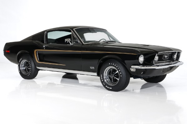 For Sale Used 1968 Ford Mustang Raven Black GT 390 S-Code  4-Spd PS PB | American Dream Machines Des Moines IA 50309
