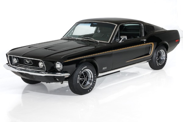 For Sale Used 1968 Ford Mustang Raven Black GT 390 S-Code  4-Spd PS PB | American Dream Machines Des Moines IA 50309