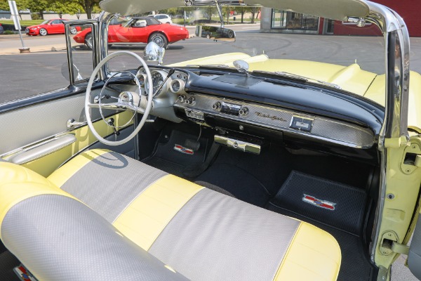 For Sale Used 1957 Chevrolet Bel Air Convertible, Colonial Cream Yellow, White Top PS PB | American Dream Machines Des Moines IA 50309