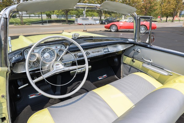 For Sale Used 1957 Chevrolet Bel Air Convertible, Colonial Cream Yellow, White Top PS PB | American Dream Machines Des Moines IA 50309