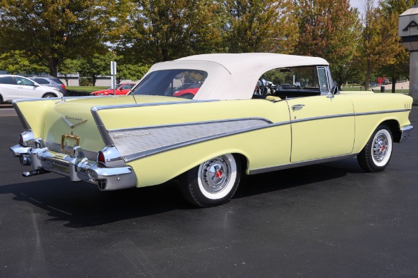 For Sale Used 1957 Chevrolet Bel Air Convertible, Colonial Cream Yellow, White Top PS PB | American Dream Machines Des Moines IA 50309