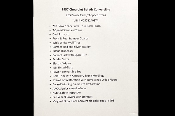 For Sale Used 1957 Chevrolet Bel Air National AACA Award Winning Car | American Dream Machines Des Moines IA 50309