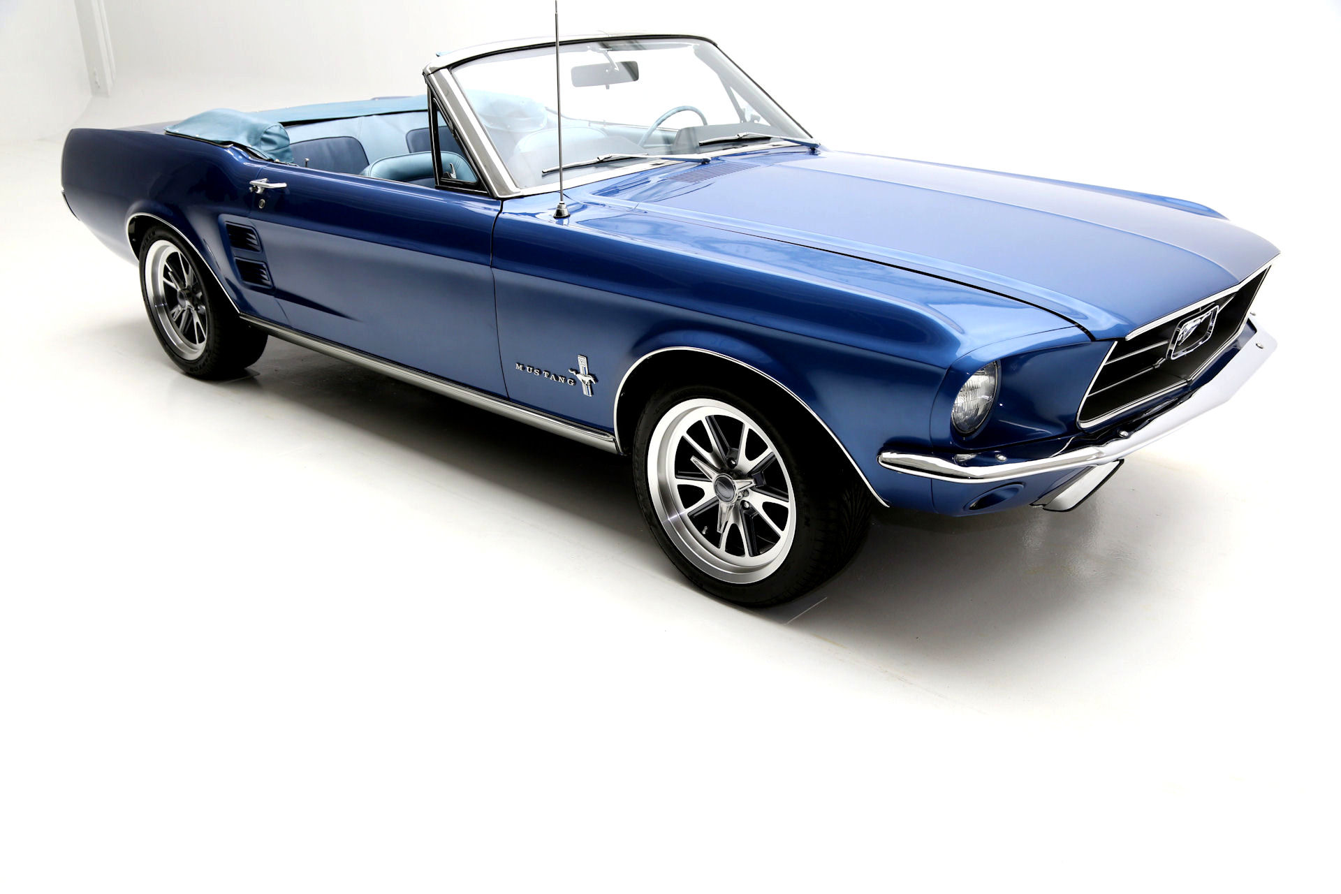 For Sale Used 1967 Ford Mustang Convertible Acapulco Blue, New 302 Engine | American Dream Machines Des Moines IA 50309