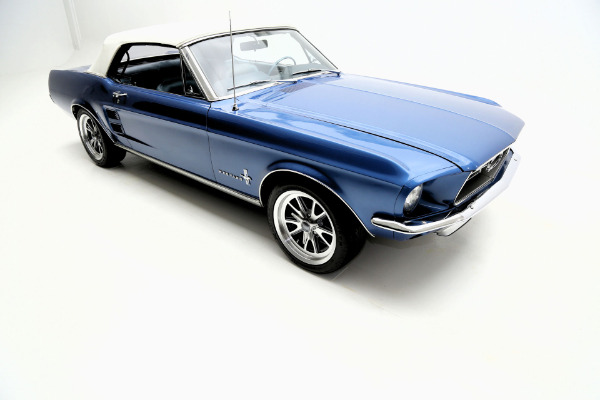 For Sale Used 1967 Ford Mustang Convertible Acapulco Blue, New 302 Engine | American Dream Machines Des Moines IA 50309