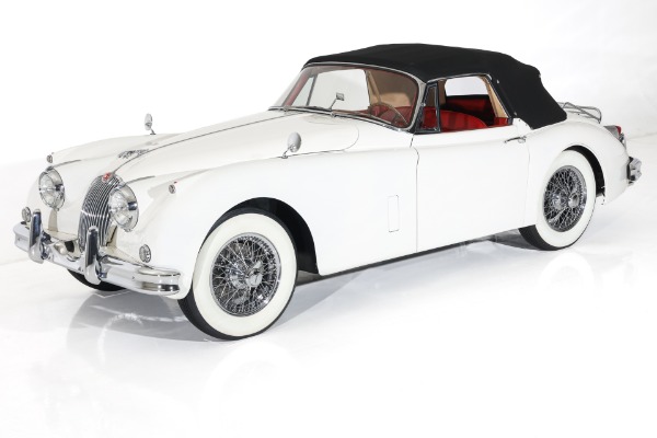 For Sale Used 1959 Jaguar XK150 Convertible, Red Leather, 4-Speed | American Dream Machines Des Moines IA 50309