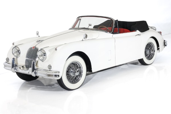 For Sale Used 1959 Jaguar XK150 Convertible, Red Leather, 4-Speed | American Dream Machines Des Moines IA 50309