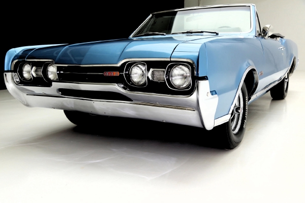 For Sale Used 1967 Oldsmobile 442 Convertible Blue 400 4 Speed Rare | American Dream Machines Des Moines IA 50309