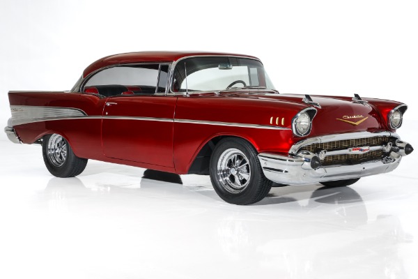 For Sale Used 1957 Chevrolet Bel Air Candy Brandywine 350, 4-Speed  PDB | American Dream Machines Des Moines IA 50309