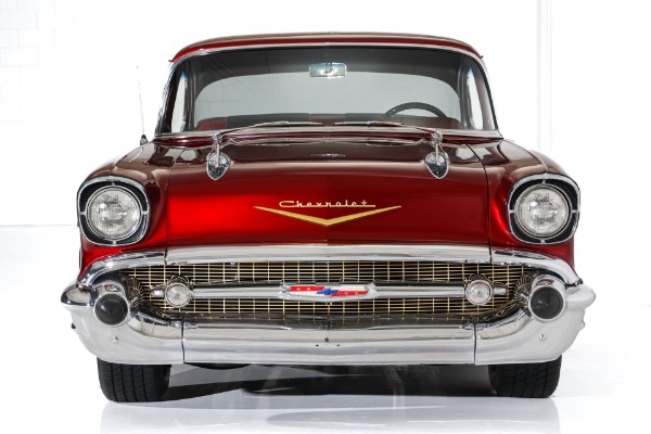 For Sale Used 1957 Chevrolet Bel Air Candy Brandywine 350, 4-Speed  PDB | American Dream Machines Des Moines IA 50309