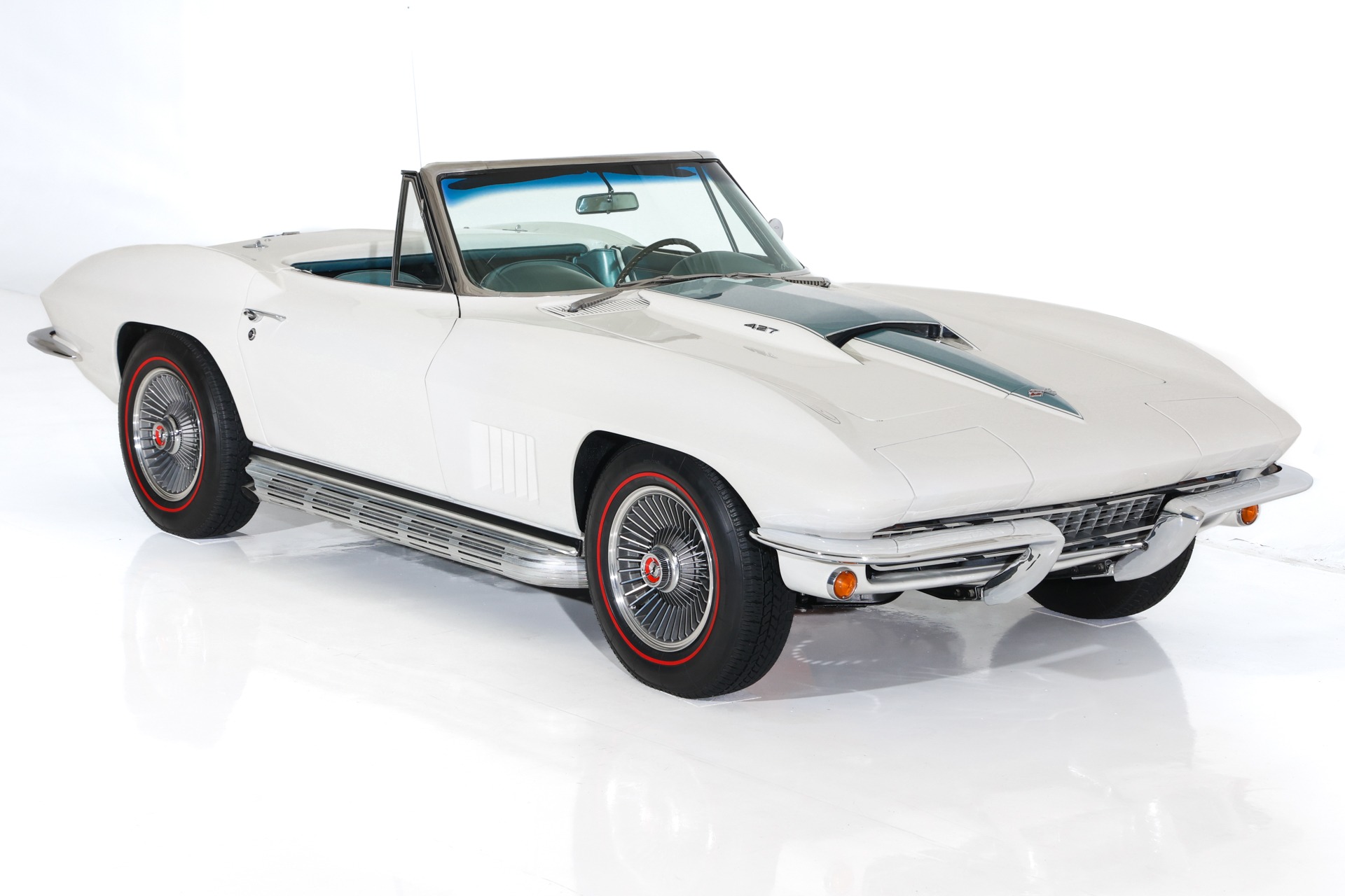 For Sale Used 1967 Chevrolet Corvette 427 Teal Leather Int. 2 Tops, Bolt-On Rims, 4-Spd | American Dream Machines Des Moines IA 50309