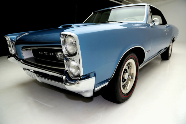 For Sale Used 1966 Pontiac GTO Gorgeous Blue metallic, Black int, 4spd | American Dream Machines Des Moines IA 50309