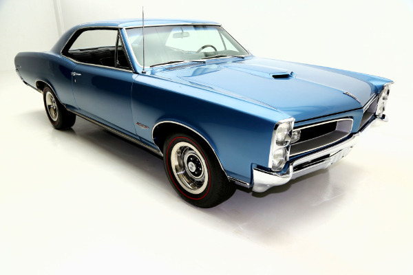 For Sale Used 1966 Pontiac GTO Gorgeous Blue metallic, Black int, 4spd | American Dream Machines Des Moines IA 50309