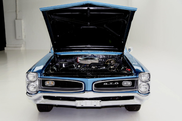 For Sale Used 1966 Pontiac GTO Gorgeous Blue metallic, Black int, 4spd | American Dream Machines Des Moines IA 50309