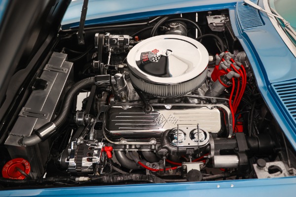 For Sale Used 1965 Chevrolet Corvette Nassau Blue Convertible, Blue Int. White Stinger & Top. 410/500  5 speed | American Dream Machines Des Moines IA 50309