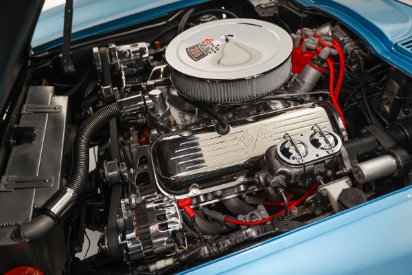 For Sale Used 1965 Chevrolet Corvette Nassau Blue Convertible, Blue Int. White Stinger & Top. 410/500  5 speed | American Dream Machines Des Moines IA 50309