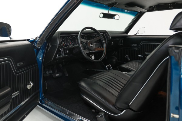 For Sale Used 1971 Chevrolet Chevelle Fathom Blue, Black SS Stripes New Black Bucket Int. 454 Auto PS PDB New AC | American Dream Machines Des Moines IA 50309