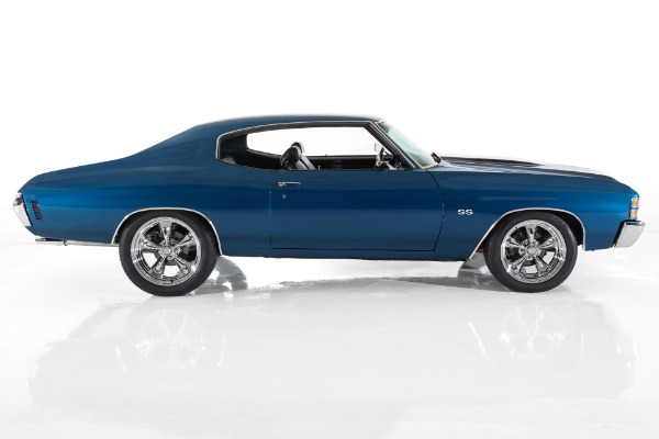 For Sale Used 1971 Chevrolet Chevelle Fathom Blue, Black SS Stripes New Black Bucket Int. 454 Auto PS PDB New AC | American Dream Machines Des Moines IA 50309