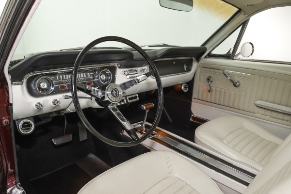 For Sale Used 1965 Ford Mustang Burgundy, White Int. GT options A-Code Auto PS, PB, AC | American Dream Machines Des Moines IA 50309