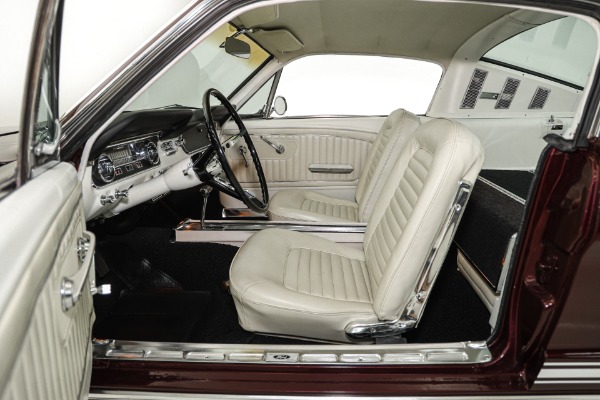 For Sale Used 1965 Ford Mustang Burgundy, White Int. GT options A-Code Auto PS, PB, AC | American Dream Machines Des Moines IA 50309