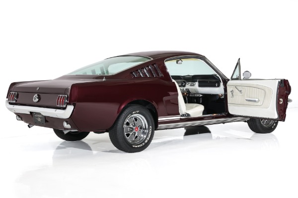 For Sale Used 1965 Ford Mustang Burgundy, White Int. GT options A-Code Auto PS, PB, AC | American Dream Machines Des Moines IA 50309