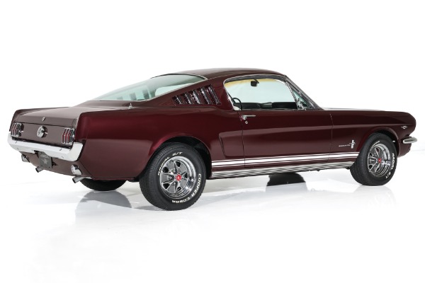 For Sale Used 1965 Ford Mustang Burgundy, White Int. GT options A-Code Auto PS, PB, AC | American Dream Machines Des Moines IA 50309