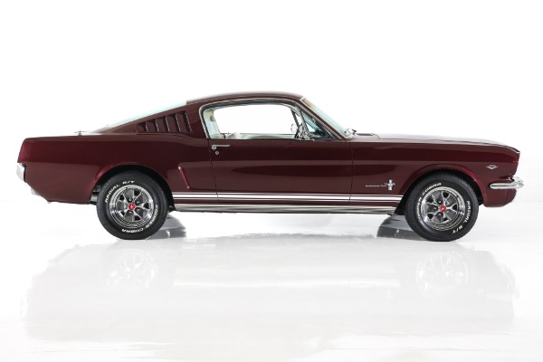 For Sale Used 1965 Ford Mustang Burgundy, White Int. GT options A-Code Auto PS, PB, AC | American Dream Machines Des Moines IA 50309