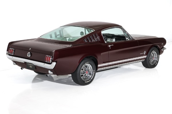 For Sale Used 1965 Ford Mustang Burgundy, White Int. GT options A-Code Auto PS, PB, AC | American Dream Machines Des Moines IA 50309