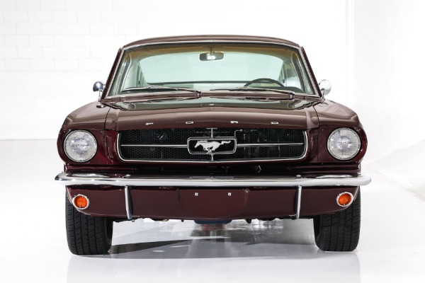 For Sale Used 1965 Ford Mustang Burgundy, White Int. GT options A-Code Auto PS, PB, AC | American Dream Machines Des Moines IA 50309