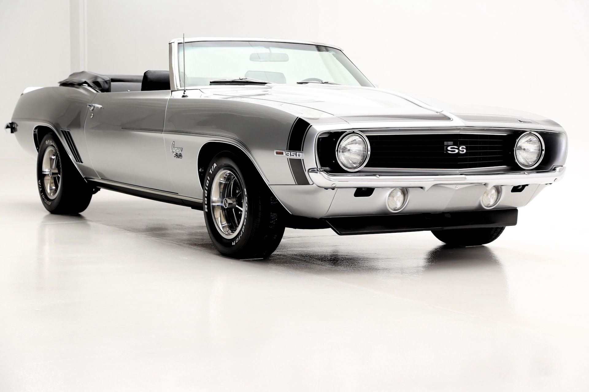 For Sale Used 1969 Chevrolet Camaro Cortez Silver/Black Int convertible, | American Dream Machines Des Moines IA 50309