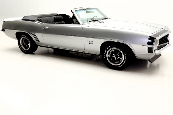 For Sale Used 1969 Chevrolet Camaro Cortez Silver/Black Int convertible, | American Dream Machines Des Moines IA 50309