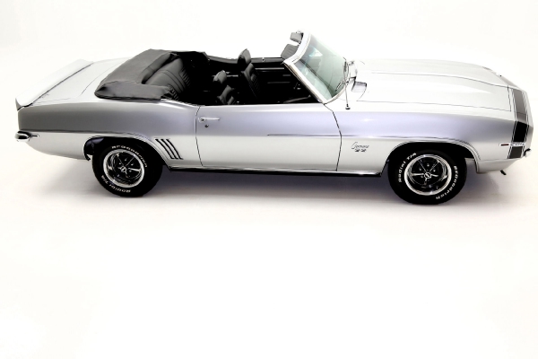 For Sale Used 1969 Chevrolet Camaro Cortez Silver/Black Int convertible, | American Dream Machines Des Moines IA 50309