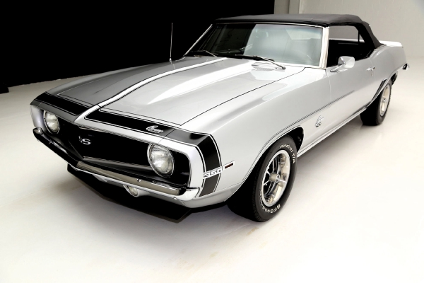 For Sale Used 1969 Chevrolet Camaro Cortez Silver/Black Int convertible, | American Dream Machines Des Moines IA 50309