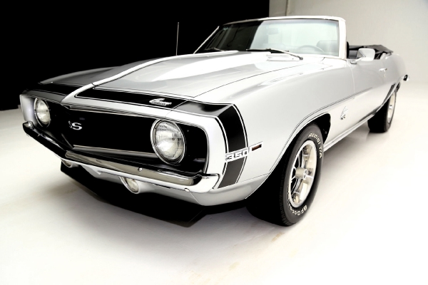 For Sale Used 1969 Chevrolet Camaro Cortez Silver/Black Int convertible, | American Dream Machines Des Moines IA 50309