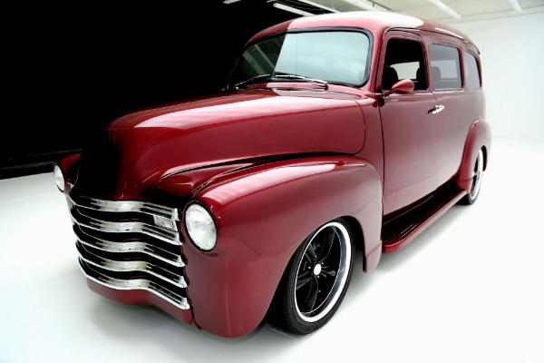 For Sale Used 1951 Chevrolet Suburban Burgundy,Black Leather, RestoMod | American Dream Machines Des Moines IA 50309