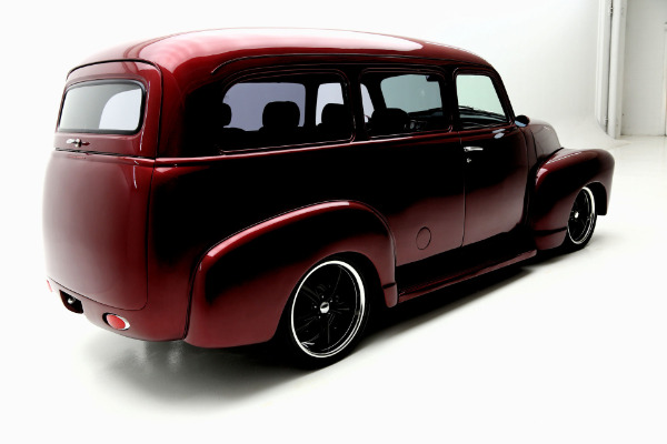 For Sale Used 1951 Chevrolet Suburban Burgundy,Black Leather, RestoMod | American Dream Machines Des Moines IA 50309