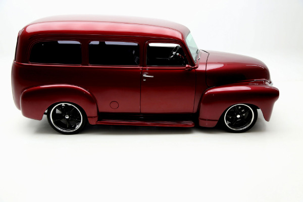 For Sale Used 1951 Chevrolet Suburban Burgundy,Black Leather, RestoMod | American Dream Machines Des Moines IA 50309