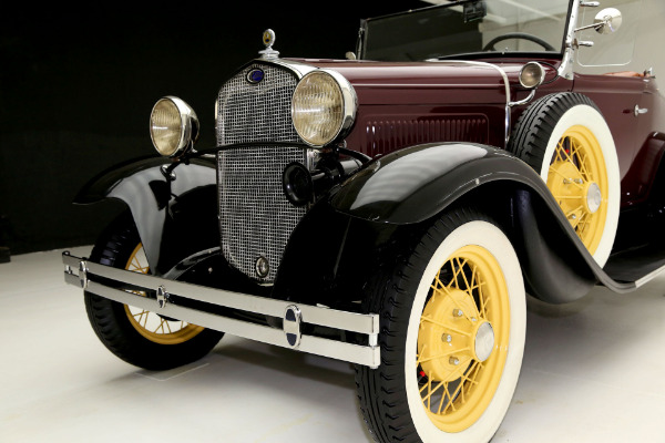 For Sale Used 1930 Ford Model A Roadster Two Tone, Burgundy & Black | American Dream Machines Des Moines IA 50309