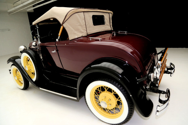 For Sale Used 1930 Ford Model A Roadster Two Tone, Burgundy & Black | American Dream Machines Des Moines IA 50309