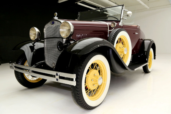 For Sale Used 1930 Ford Model A Roadster Two Tone, Burgundy & Black | American Dream Machines Des Moines IA 50309