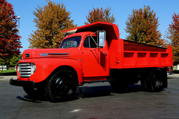 For Sale Used 1949 Ford F5 DUALLY RED, 350CI, AUTO, DUMP TRUCK | American Dream Machines Des Moines IA 50309