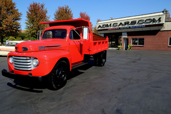 For Sale Used 1949 Ford F5 DUALLY RED, 350CI, AUTO, DUMP TRUCK | American Dream Machines Des Moines IA 50309