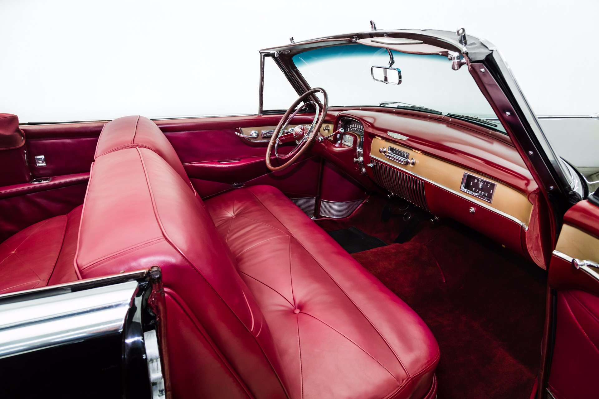 1952 Cadillac Series 62 Black Red Interior Stock 3589