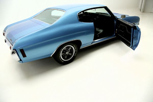 For Sale Used 1972 Chevrolet Chevelle Super Sport SS, Blue,black int,#s Match | American Dream Machines Des Moines IA 50309