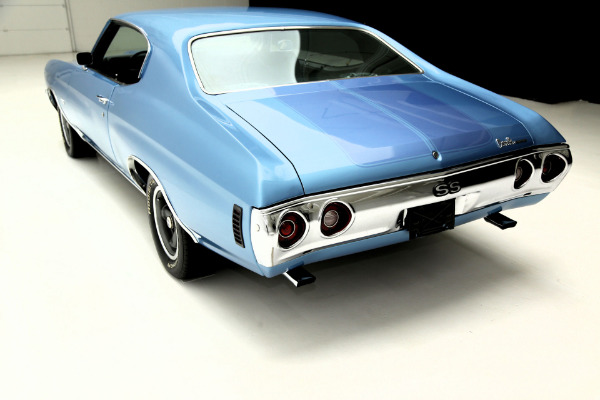 For Sale Used 1972 Chevrolet Chevelle Super Sport SS, Blue,black int,#s Match | American Dream Machines Des Moines IA 50309